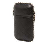 CC Quilted Lambskin Chain Around Phone Holder